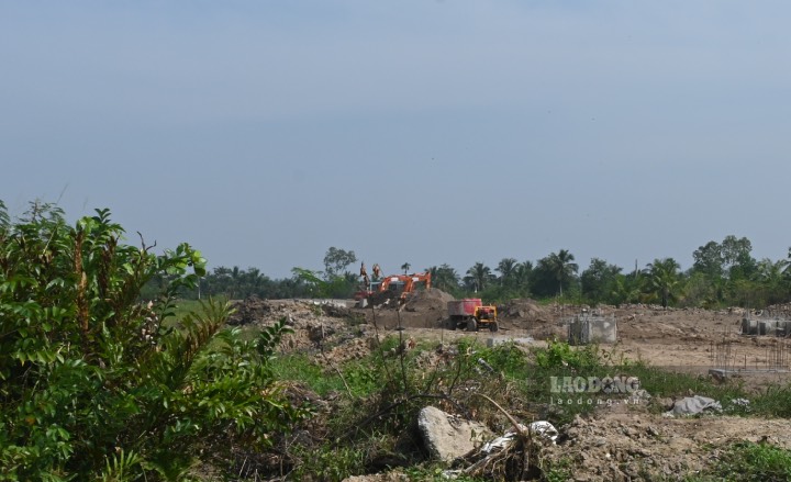 The Phu Thuan industrial park project is facing land problems because some households have not handed over the land. Photo: Thanh Nhan