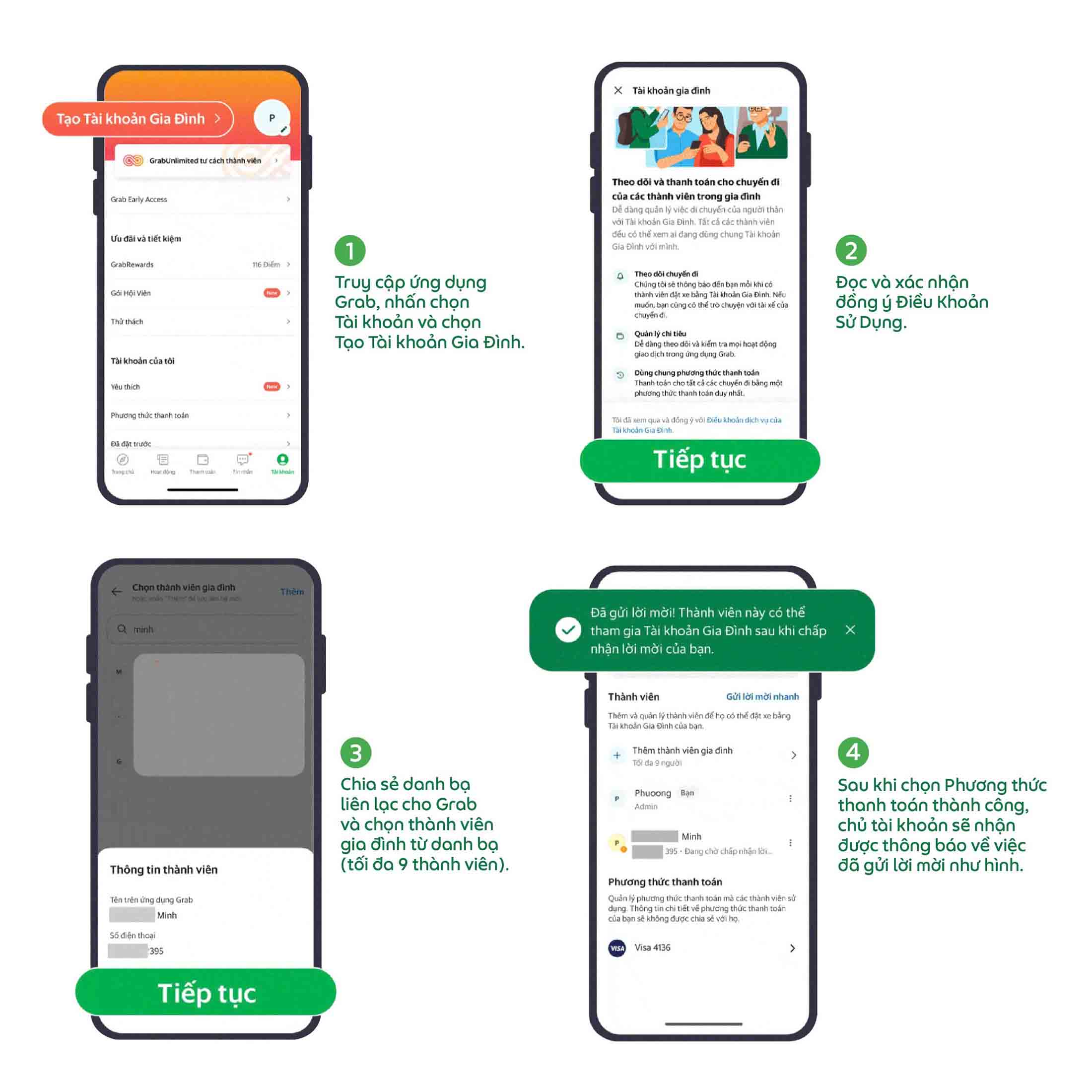 Steps to create a family account