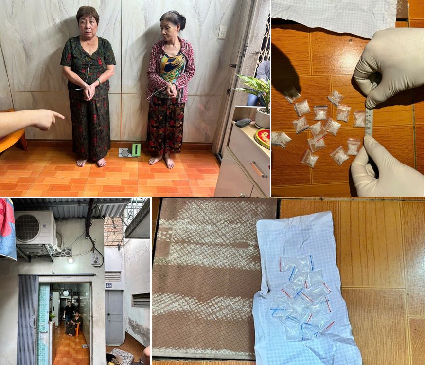 Công an quận Kiến An triệt xóa ổ nhóm mua bán trái phép chất ma túy, bắt Lê Thị Liệu và Lê Thị Liên. Ảnh: Công an TP Hải Phòng