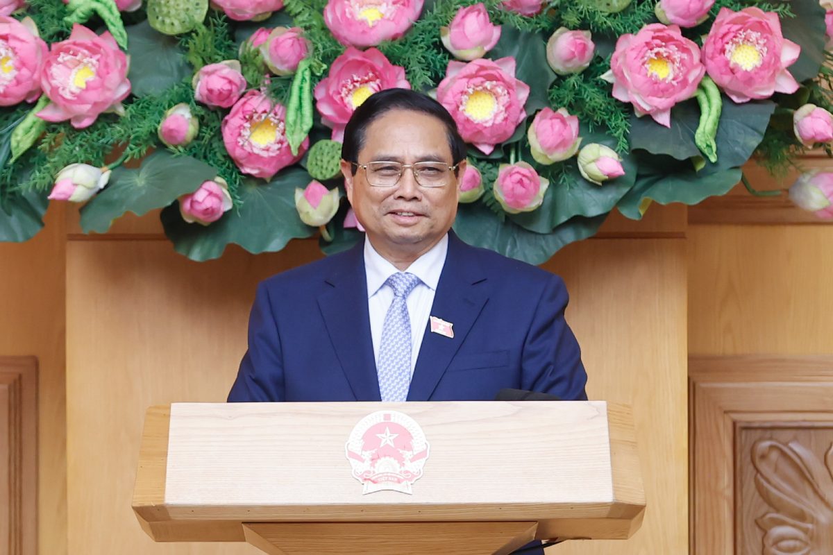 Prime Minister Pham Minh Chinh spoke. Photo: Nhat Bac