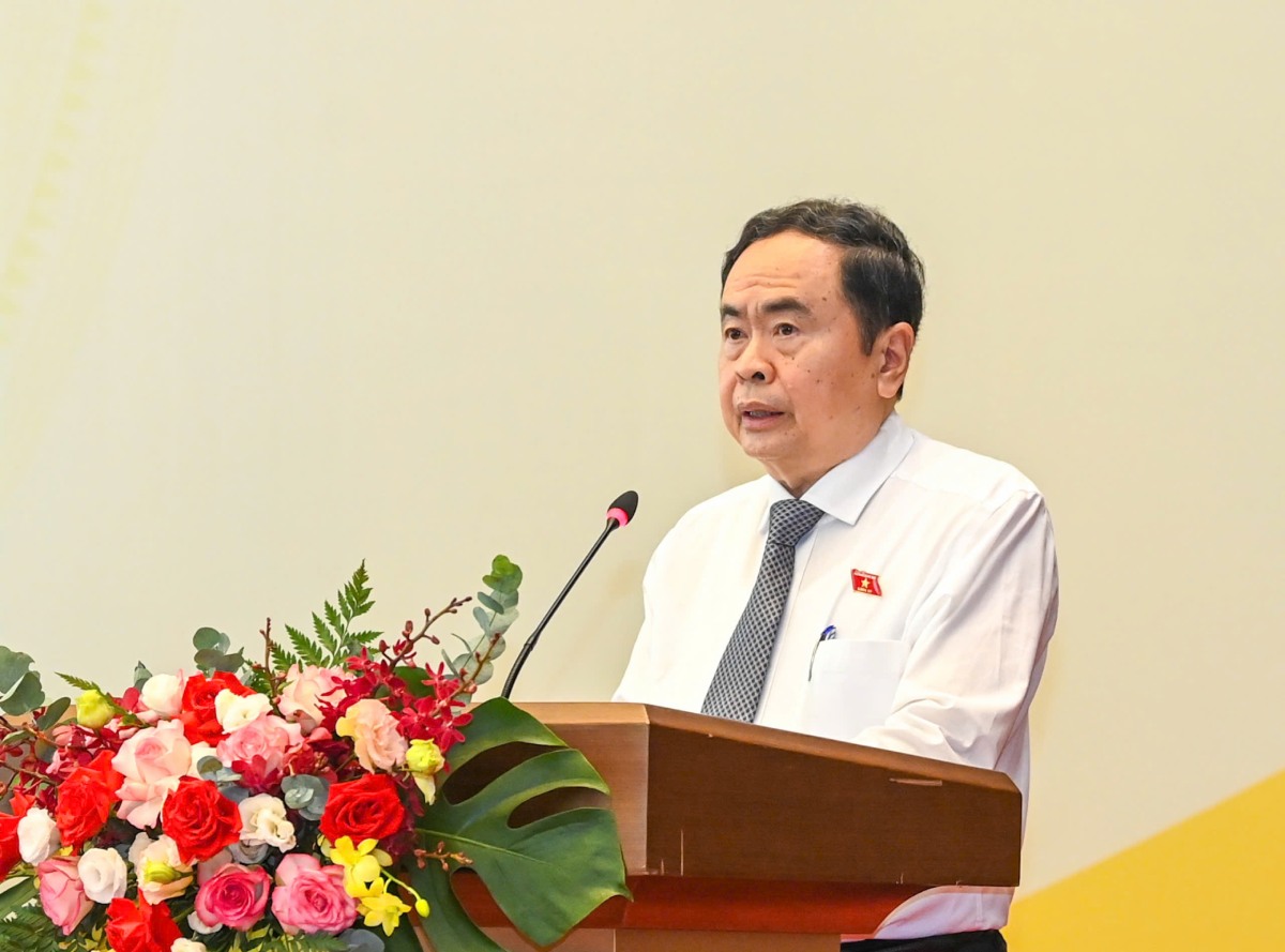 Chủ tịch Quốc hội Trần Thanh Mẫn phát biểu khai mạc phiên họp. Ảnh: Phạm Đông