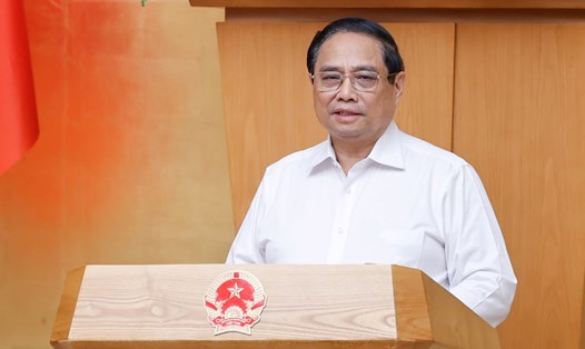 Thủ tướng Chính phủ Phạm Minh Chính chủ trì phiên họp Chính phủ chuyên đề về xây dựng pháp luật. Ảnh: Nhật Bắc