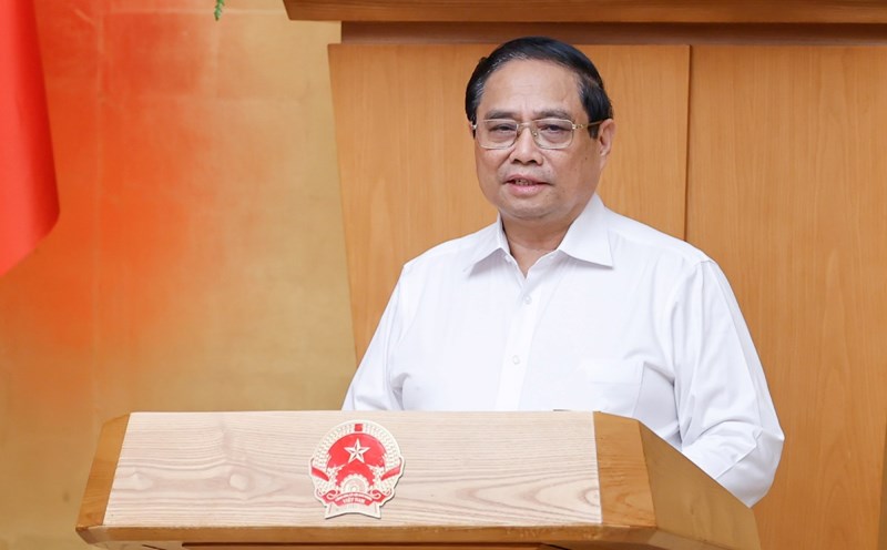 Thủ tướng Chính phủ Phạm Minh Chính chủ trì phiên họp Chính phủ chuyên đề về xây dựng pháp luật. Ảnh: Nhật Bắc