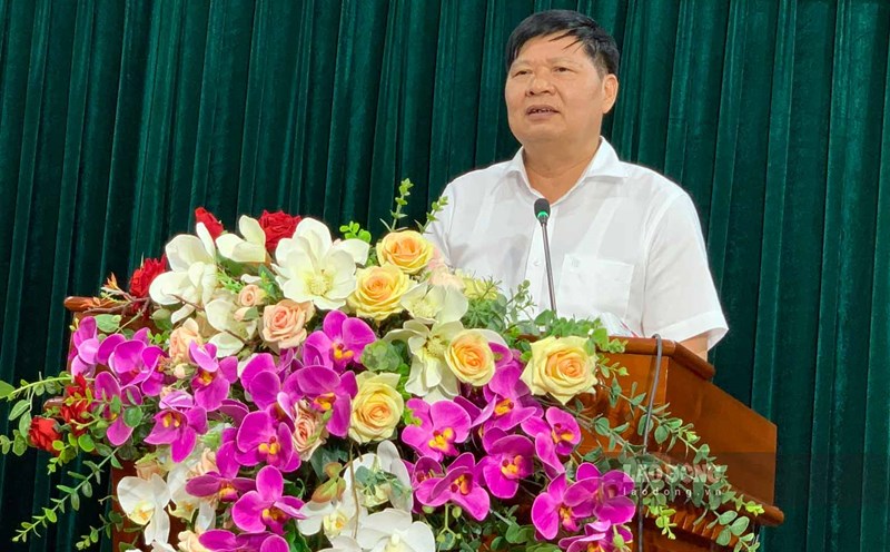 Phó Chủ tịch Tổng LĐLĐ Việt Nam Phan Văn Anh phát biểu tại hội nghị. Ảnh: Lương Hà