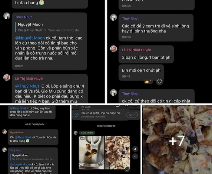 Lớp mầm non ở Đà Nẵng bị tố cho trẻ ăn bún thiu, trứng cháy. Ảnh chụp màn hình