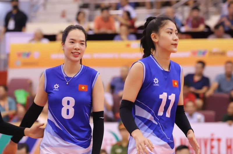 The Vietnamese women's volleyball team has improved in the last 2 matches. Photo: Hoang Hue