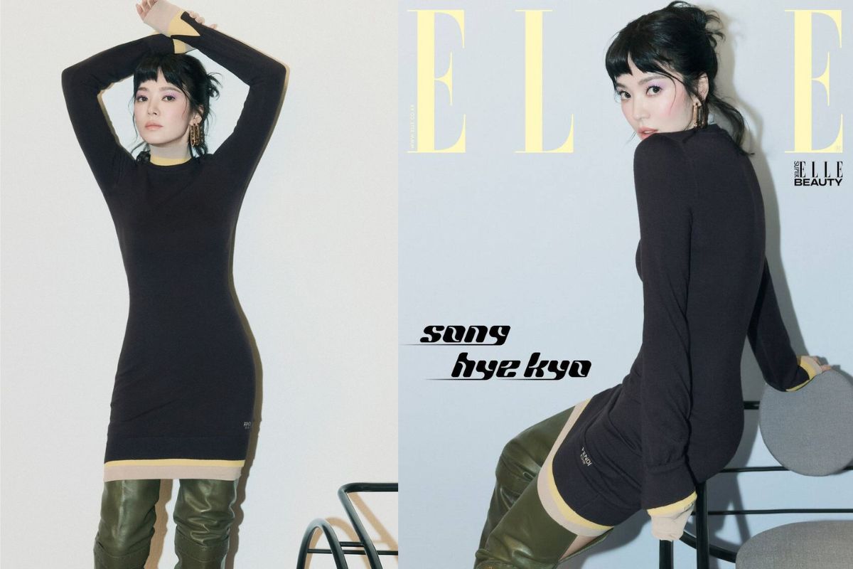 Song Hye Kyo trên trang bìa Elle Korea số tháng 9.2024. Ảnh: Elle