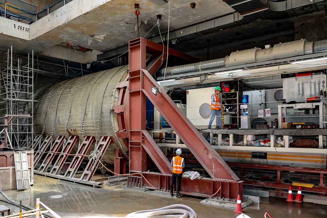 100m hầm metro Nhổn - ga Hà Nội đã được đào xong. Ảnh: MRB