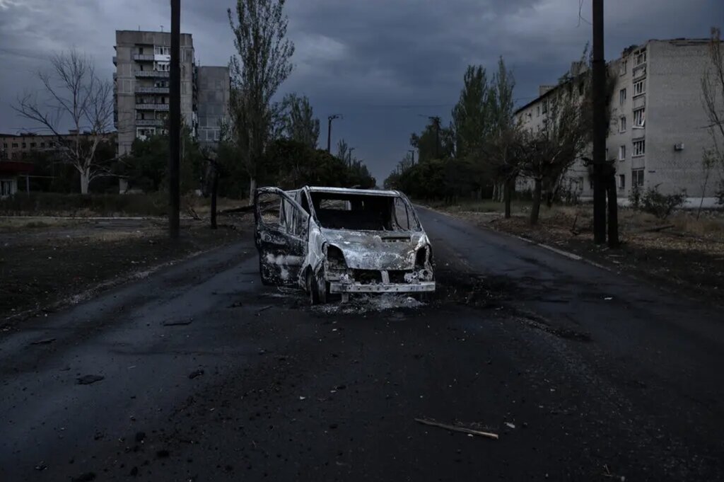 Khung cảnh ở Toretsk, nơi đang diễn ra giao tranh ác liệt nhất trong cuộc xung đột Nga - Ukraina. Ảnh chụp màn hình New York Times 