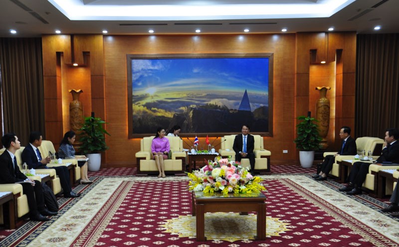 Toàn cảnh buổi tiếp Đại sứ Thái Lan tại Lào Cai. Ảnh: Đinh Đại