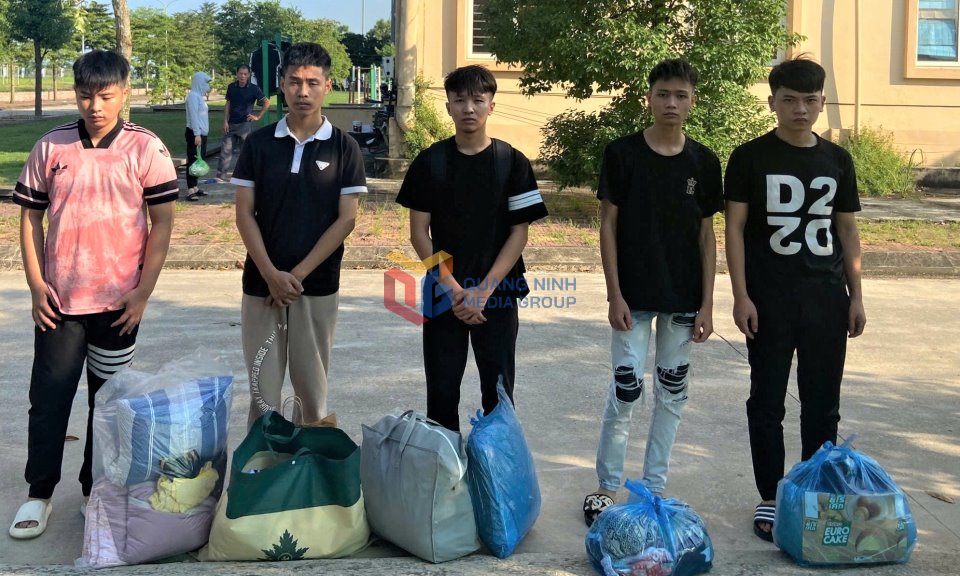 5 đối tượng có hành vi manh động trong vụ án gây rối trật tự công cộng bị khởi tố, bắt tạm giam. Ảnh: Công an Uông Bí