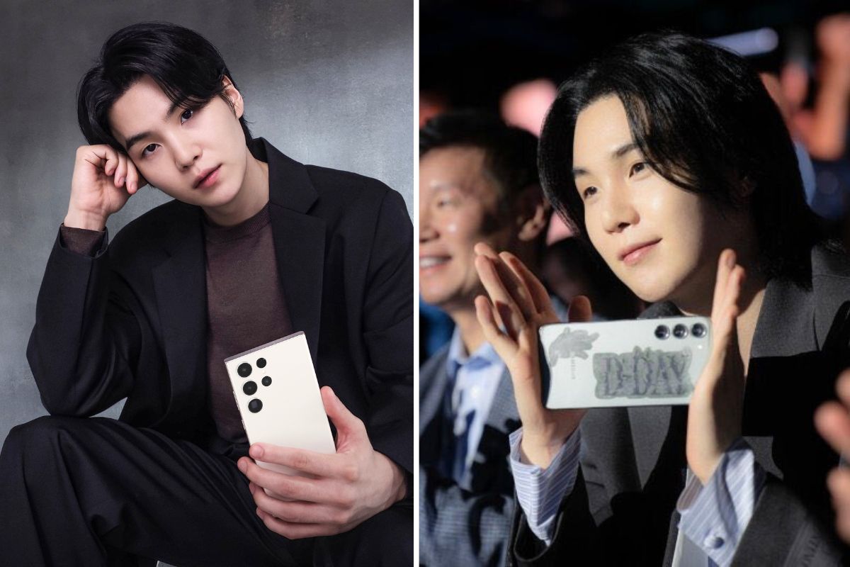 7 thành viên BTS, trong đó có Suga, hiện đang là đại sứ cho Samsung. Ảnh: X