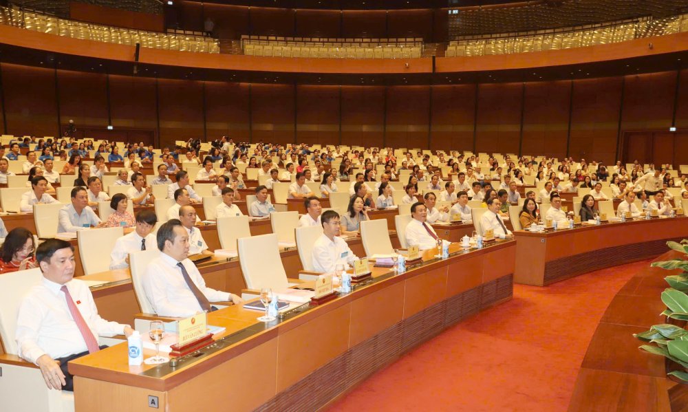 Delegates attending the scientific conference "55 years of implementing President Ho Chi Minh's Testament in central agencies". Photo: T. Vuong