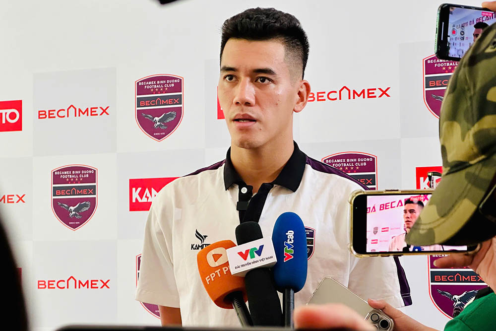 Tiền đạo Nguyễn Tiến Linh của câu lạc bộ Bình Dương. Ảnh: Thanh Vũ