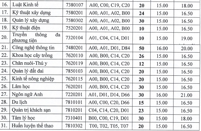 The minimum score for additional admission to the Pedagogy major of Hong Duc University is up to