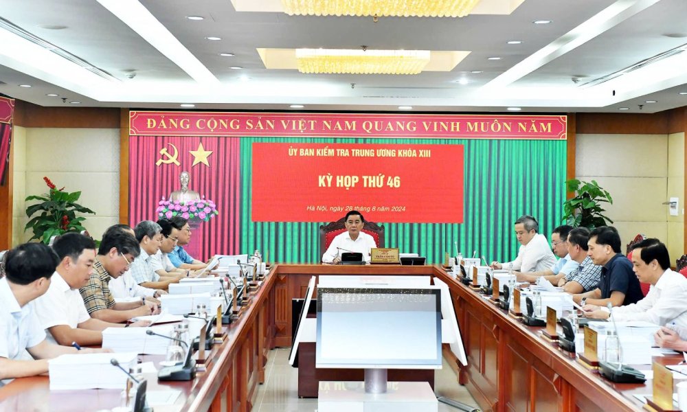Ủy ban Kiểm tra Trung ương họp Kỳ thứ 46, xem xét kỷ luật nhiều cán bộ. Ảnh: UBKTTW