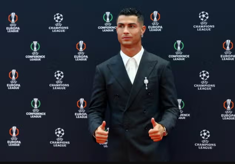 Cristiano Ronaldo attends the draw ceremony. Photo: UEFA