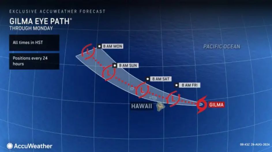 Hurricane Gilma weakens but still has significant impact. Photo: AccuWeather
