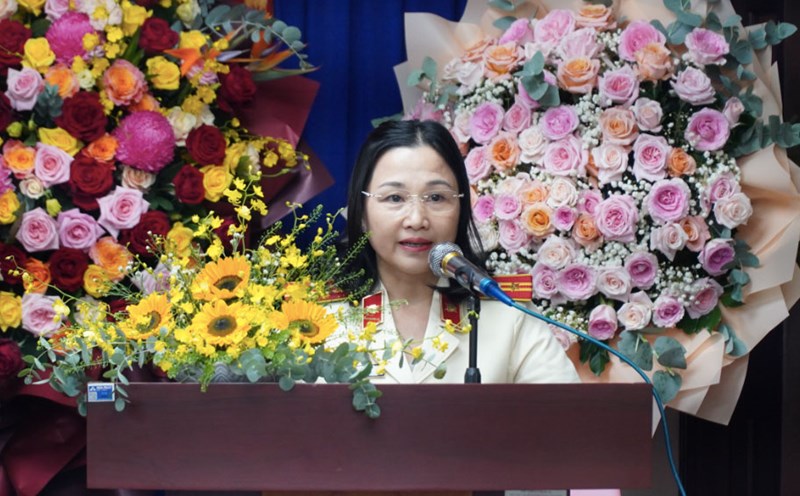 Bà Hà Thị Thúy Hằng - tân Viện trưởng Viện KSND quận 7, TPHCM phát biểu khi nhận quyết định bổ nhiệm. Ảnh chụp màn hình