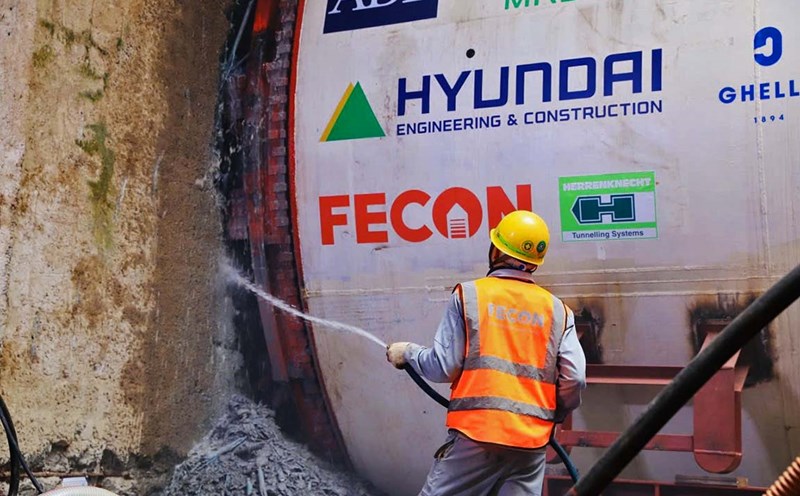 Máy đào hầm metro Nhổn - ga Hà Nội có thể đào được 10m/ngày. Ảnh: Thế Kỷ