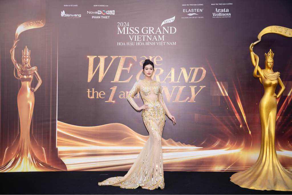 Miss Doan Thien An wore a sparkling beaded design on the red carpet