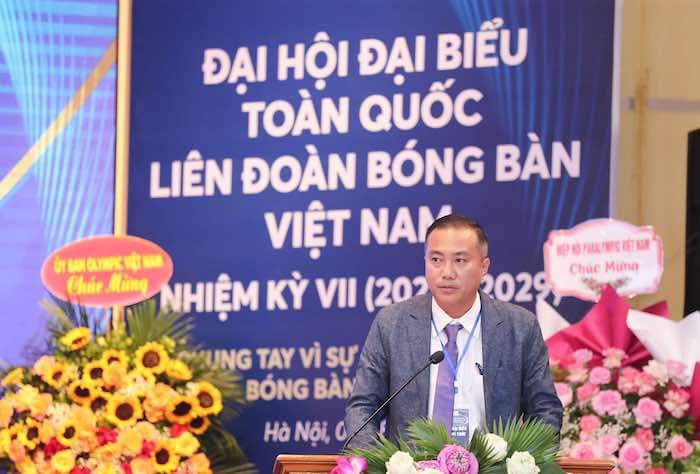 Ông Nguyễn Xuân Vũ làm Chủ tịch Liên đoàn bóng bàn Việt Nam nhiệm kì 7. Ảnh: Liên đoàn bóng bàn Việt Nam