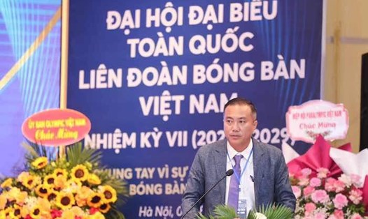 Ông Nguyễn Xuân Vũ làm Chủ tịch Liên đoàn bóng bàn Việt Nam nhiệm kì 7. Ảnh: Liên đoàn bóng bàn Việt Nam