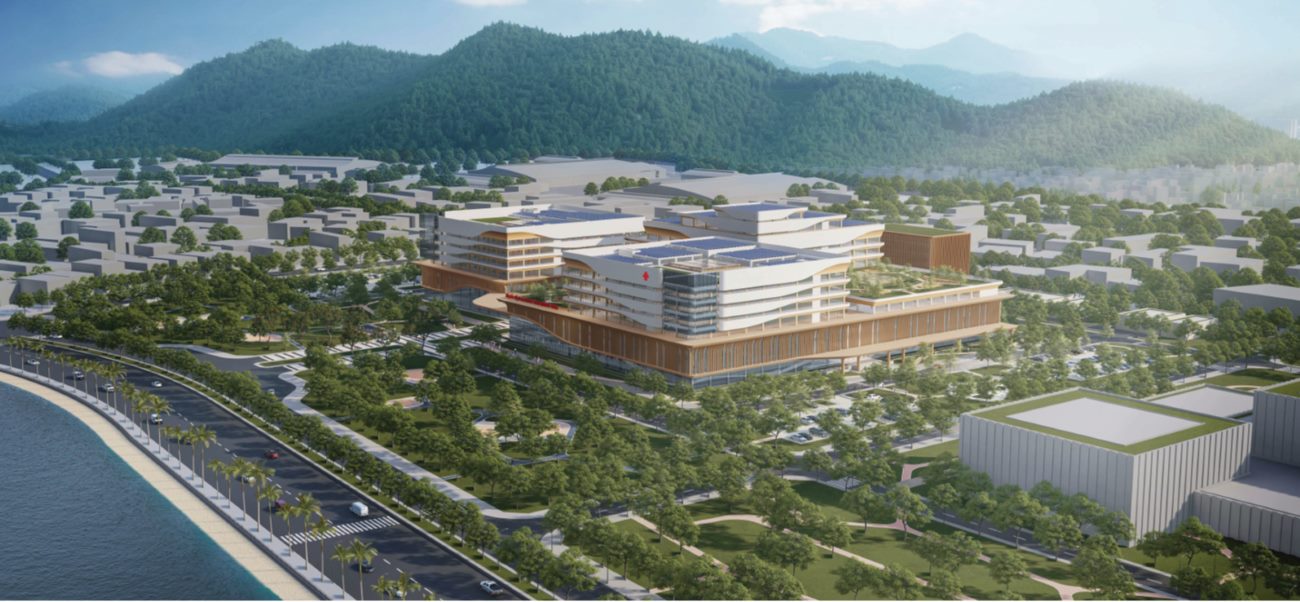 Phối cảnh bệnh viện nghìn tỉ bên bờ vịnh Hạ Long.