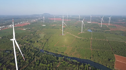 A large-scale wind power project in Gia Lai province. Photo: Nguyen Thanh Tuan