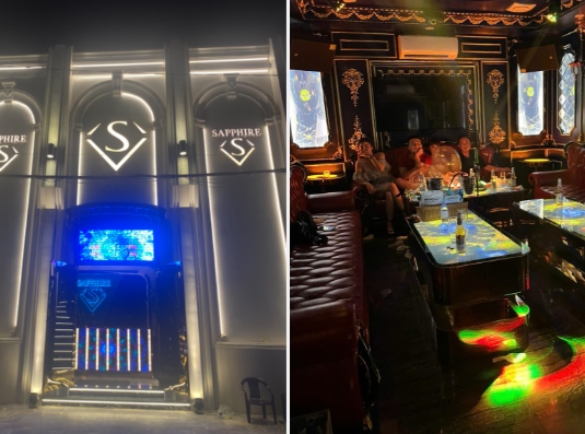 Cơ sở kinh doanh Karaoke Sapphire có 3 phòng hát với 20 khách đang sử dụng dịch vụ karaoke hồi 0h35 ngày 31.8. Ảnh: Công an Hải Phòng