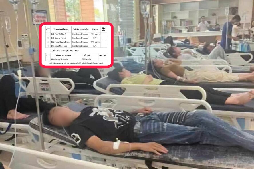 Chi cục An toàn vệ sinh thực phẩm đã thông tin về kết quả xét nghiệm xác định nguyên nhân vụ hơn 100 công nhân bị ngộ độc thực phẩm chiều 28.8. Ảnh: CTV.