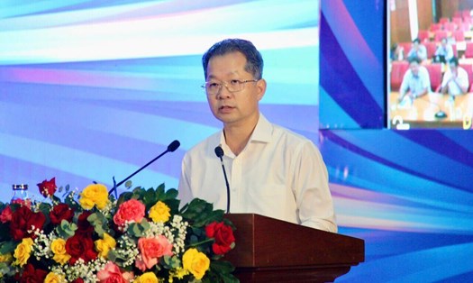 Bí thư Thành ủy Đà Nẵng phát biểu tại Hội nghị. Ảnh: Mai Hương