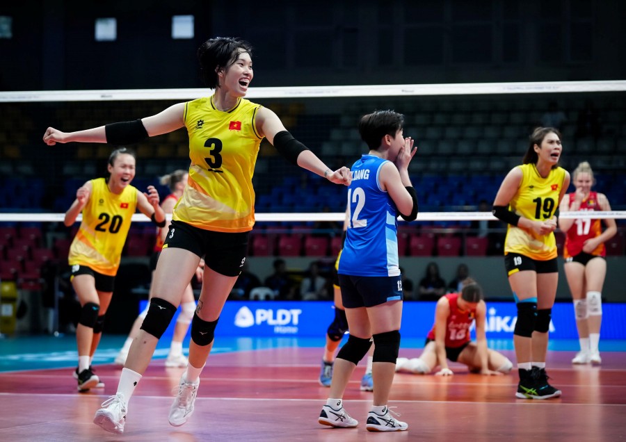 Thắng tuyển Bỉ ở trận tranh hạng Ba giải FIVB Challenger Cup là dấu ấn lớn nhất của tuyển bóng chuyền nữ Việt Nam trong năm 2024. Ảnh: Volleyball World