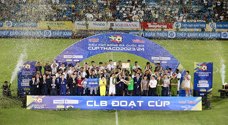 On the evening of August 31, at Thien Truong Stadium, Nam Dinh Club won 3-0 against Thanh Hoa in the 2024 National Super Cup match.