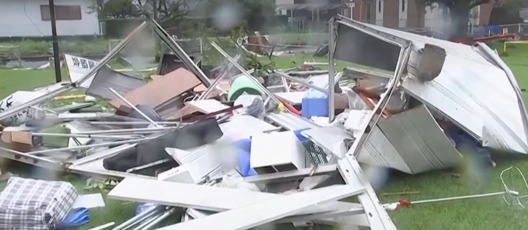 The devastation after the storm swept through. Photo: Cut from video