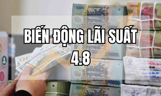 Biến động lãi suất 4.8: Bất ngờ với biến động trái chiều. Thiết kế ảnh: Huyền Mai