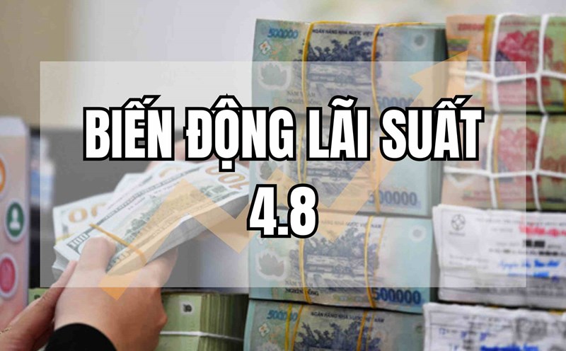 Biến động lãi suất 4.8: Bất ngờ với biến động trái chiều. Thiết kế ảnh: Huyền Mai