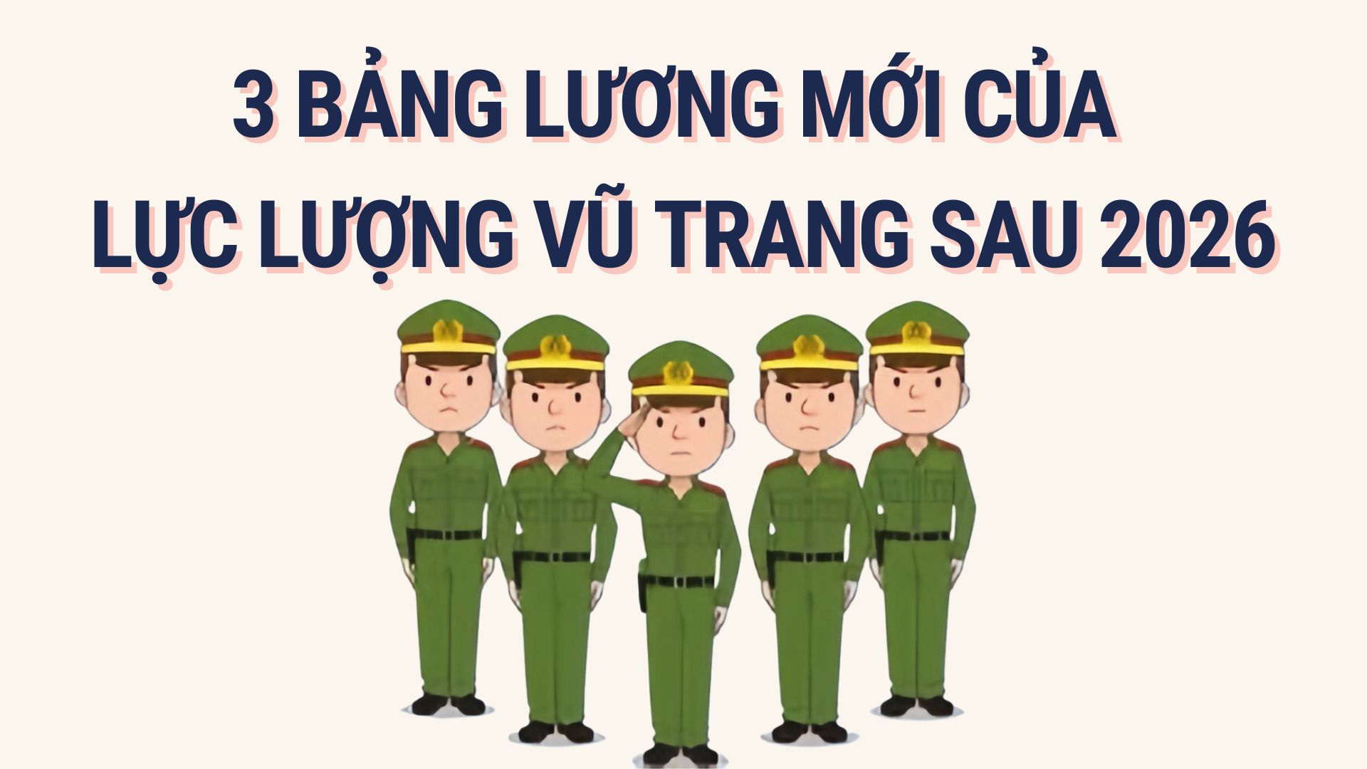 3 bảng lương mới của lực lượng vũ trang sau 2026. Đồ họa: Hoàng Lê