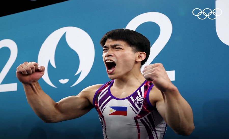 Vận động viên Carlos Yulo giúp Philippines có Huy chương Vàng ở Olympic 2024. Ảnh: Olympic