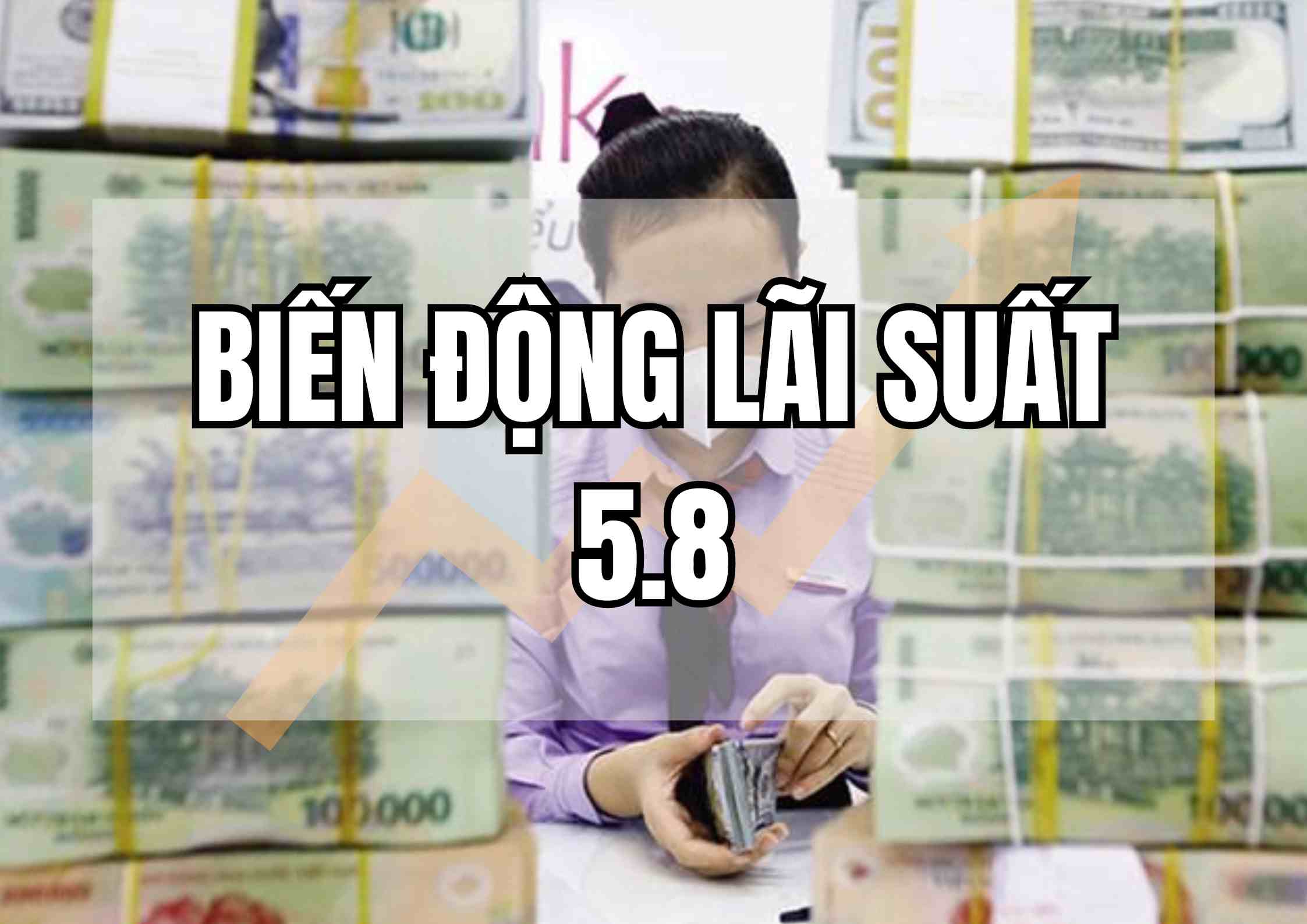 Biến động lãi suất 5.8: Loạt 7 ngân hàng nối nhau tăng lãi. Thiết kế ảnh: Huyền Mai.