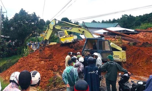 Hiện trường vụ sạt lở đất ở Lâm Đồng. Ảnh: Người dân cung cấp