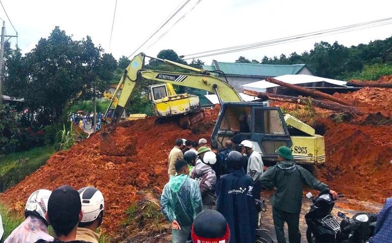 Hiện trường vụ sạt lở đất ở Lâm Đồng. Ảnh: Người dân cung cấp