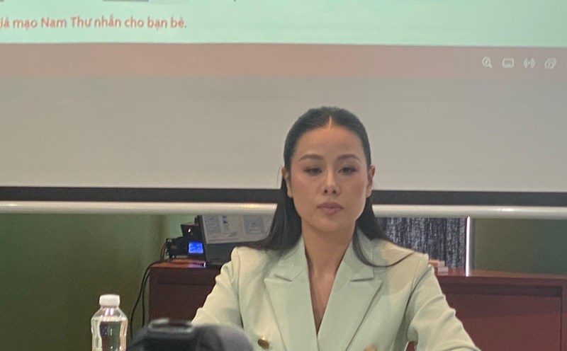 Diễn viên Nam Thư tại buổi gặp gỡ báo chí. Ảnh: DI PY.