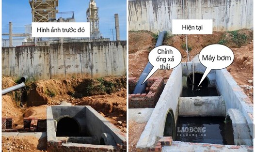 Khu vực phát hiện nước thải đã có dấu hiệu khắc phục. Ảnh: Tô Công.