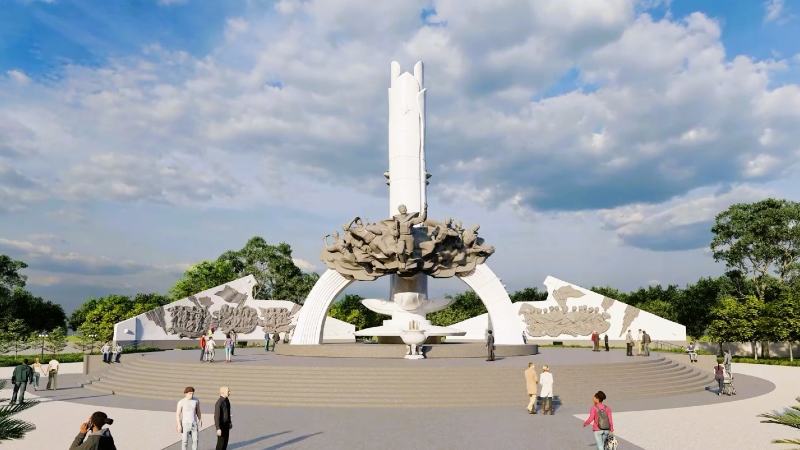 The proposed design of the new Dũng sĩ Điện Ngọc monument. Photo: UBND of Điện Bàn town