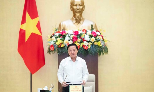 Ủy viên Ban Chấp hành Trung ương Đảng, Phó Bí thư Đảng đoàn Quốc hội, Phó Chủ tịch Quốc hội Nguyễn Khắc Định chủ trì phiên họp. Ảnh: Quốc hội