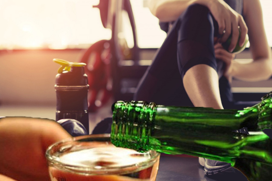 Bạn có nên tập thể dục khi bị say rượu. Đồ hoạ: Ngọc Thuỳ