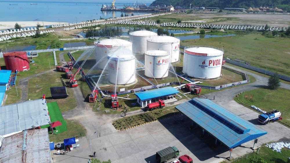 The area where the firefighting drill took place. Photo: Trần Hồng.