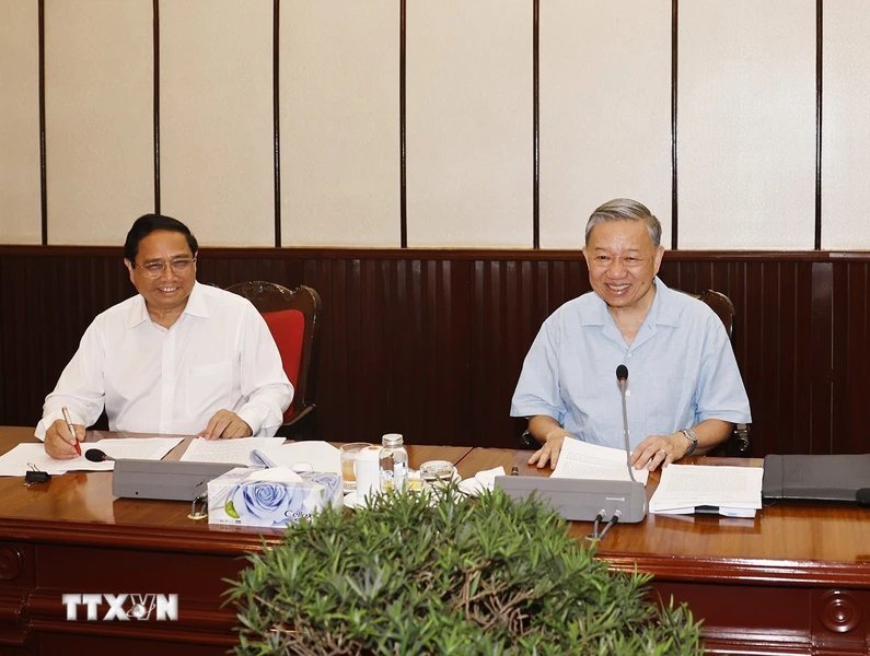 General Secretary, President Tô Lâm speaks at the meeting of the top leaders. Photo: Trí Dũng/TTXVN