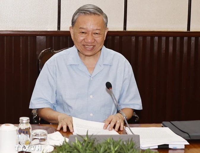 General Secretary, President Tô Lâm speaks at the meeting of the top leaders. Photo: Trí Dũng/TTXVN